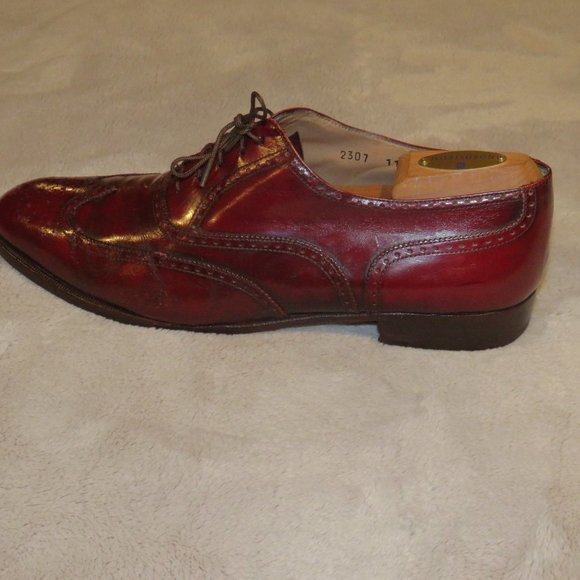 Salvatore Ferragamo Vintage Dark Cherry Red Leather Wingtips 11D main image 10